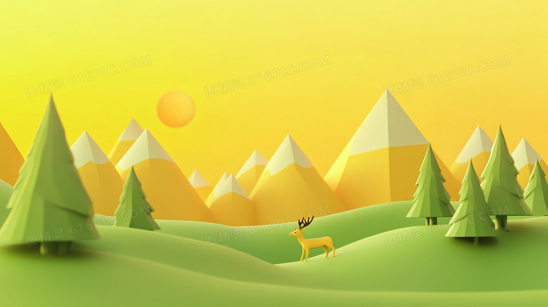 3D春天风景背景