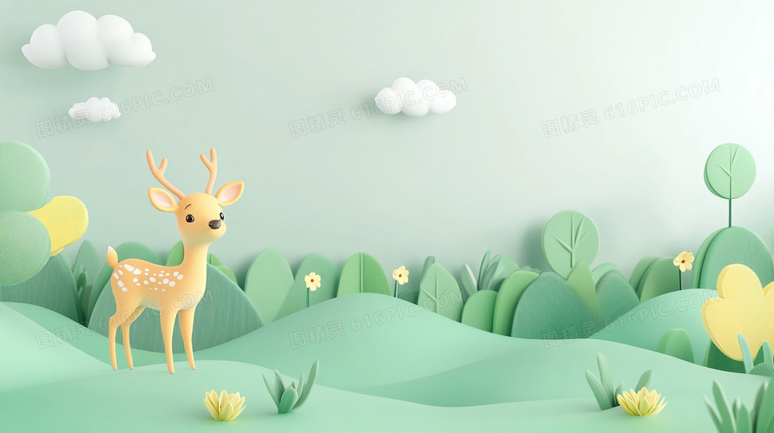 3D春天风景背景