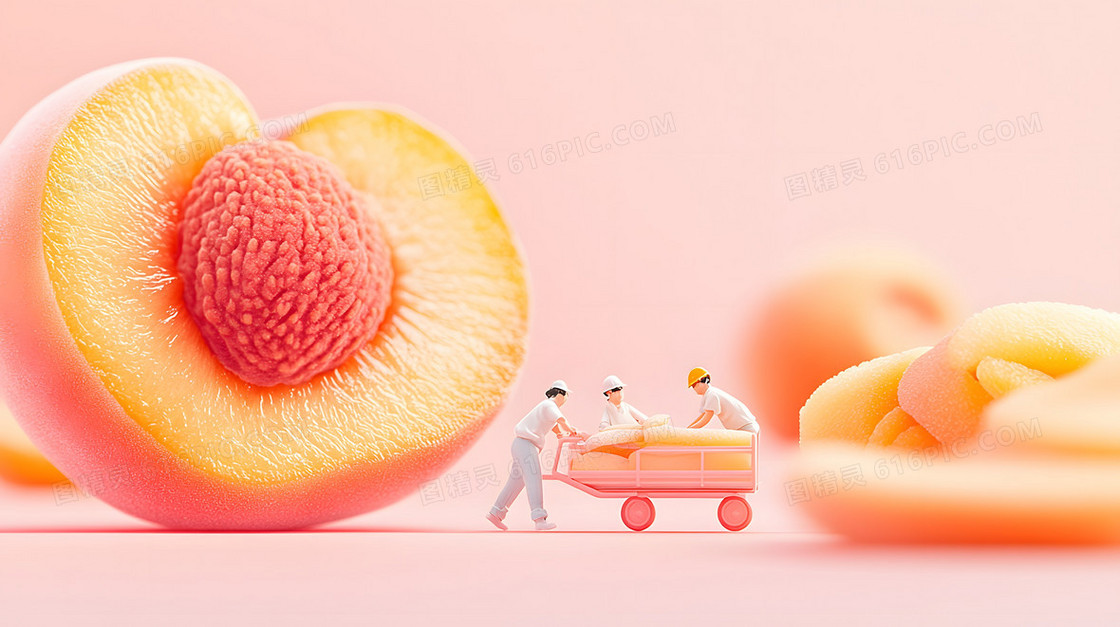 创意微缩水果背景