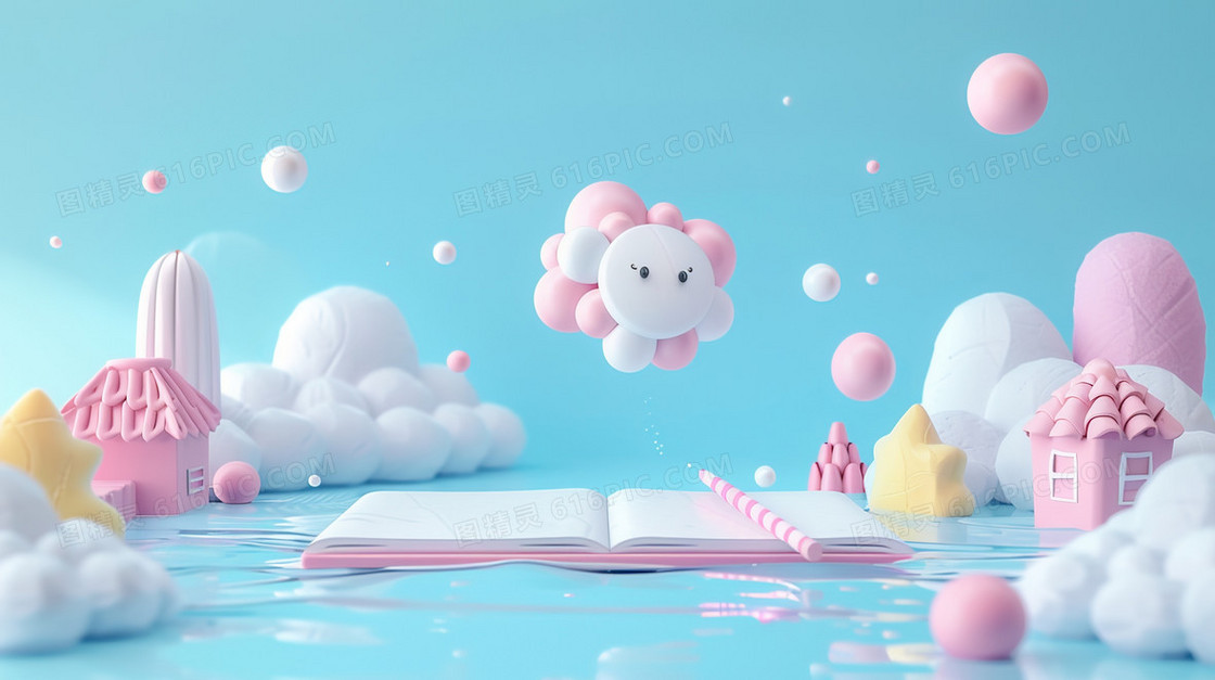 卡通创意书籍背景