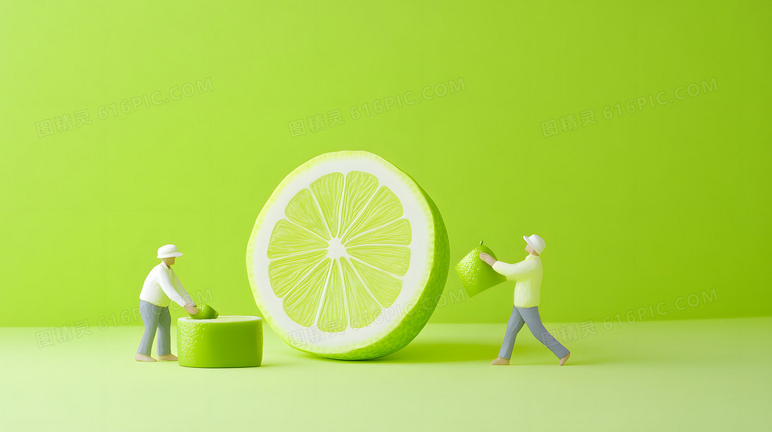创意微缩水果背景