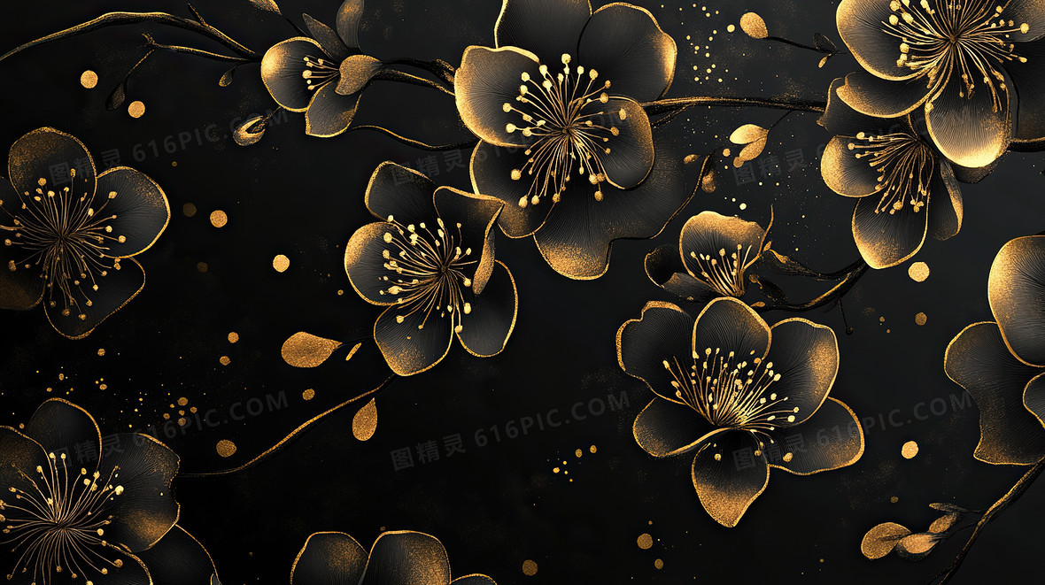 漆器文箱 金粉風景画 紫色内装 黑色烫金风梅花背景背景图片下载_2912x1632像素JPG格式_编号1pyfwr4x3_