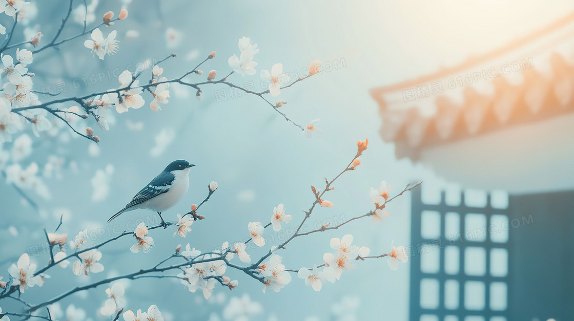 简约中国风花枝背景