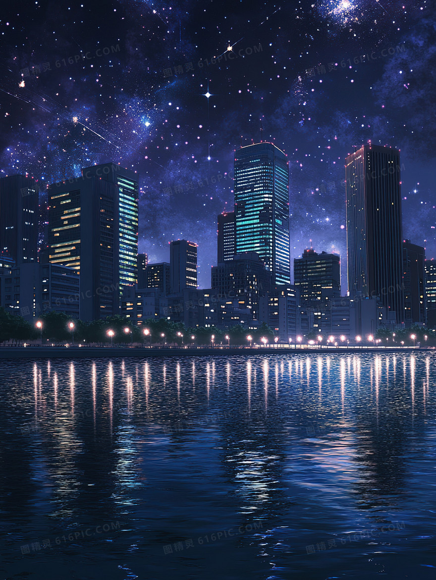璀璨城市夜景背景