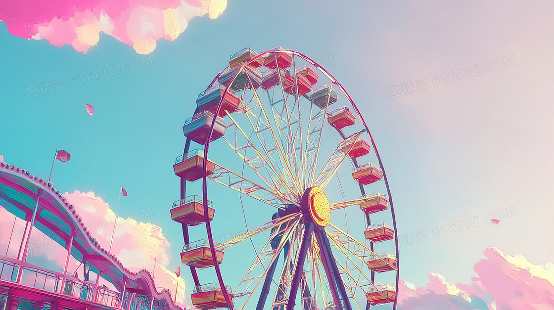 游乐场摩天轮背景