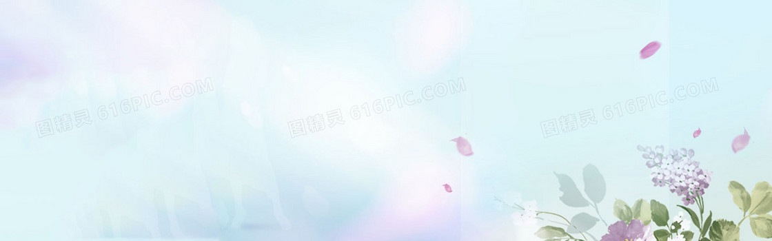 万花丛中banner创意设计花瓣