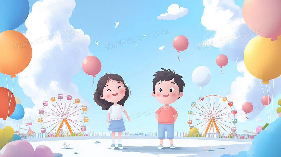 卡通儿童游乐场背景
