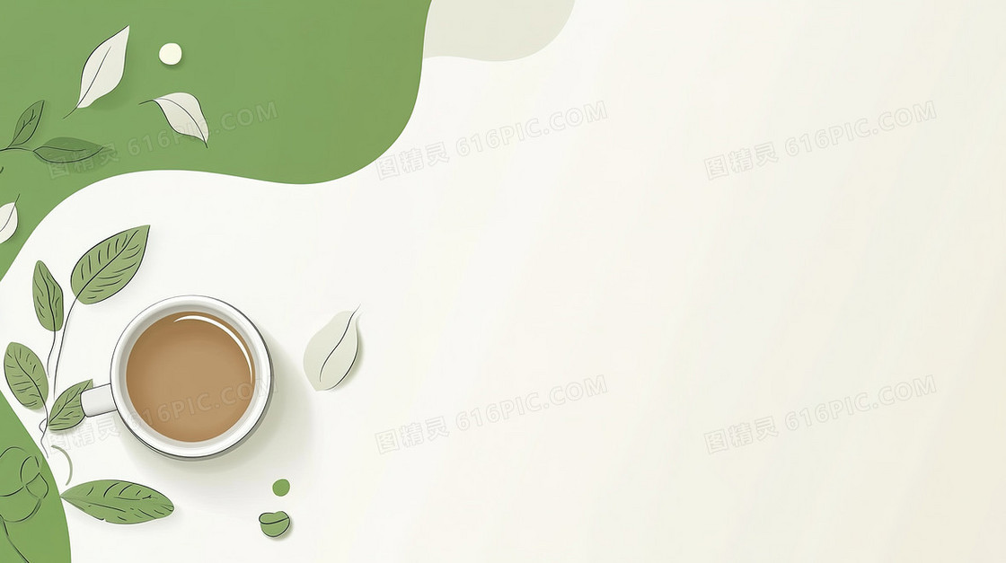 绿意悠扬茶碗背景