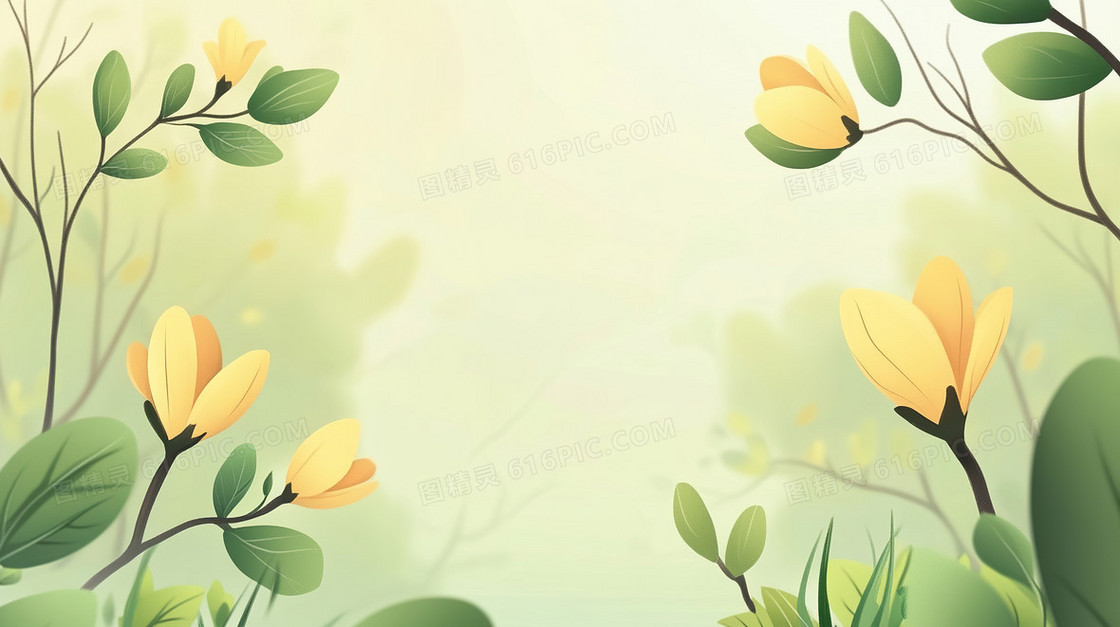 小清新春天小花背景