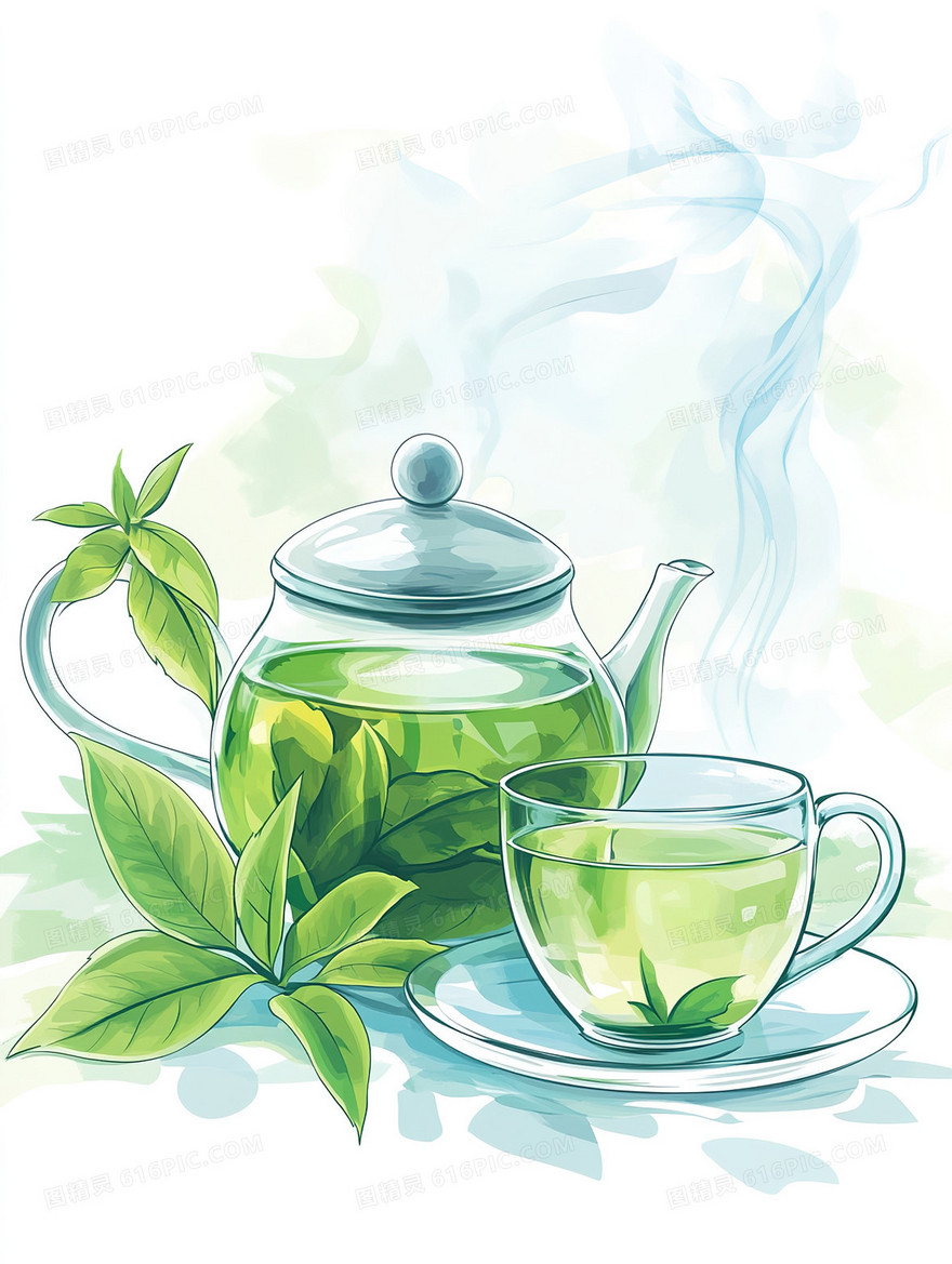茶香袅袅升腾背景