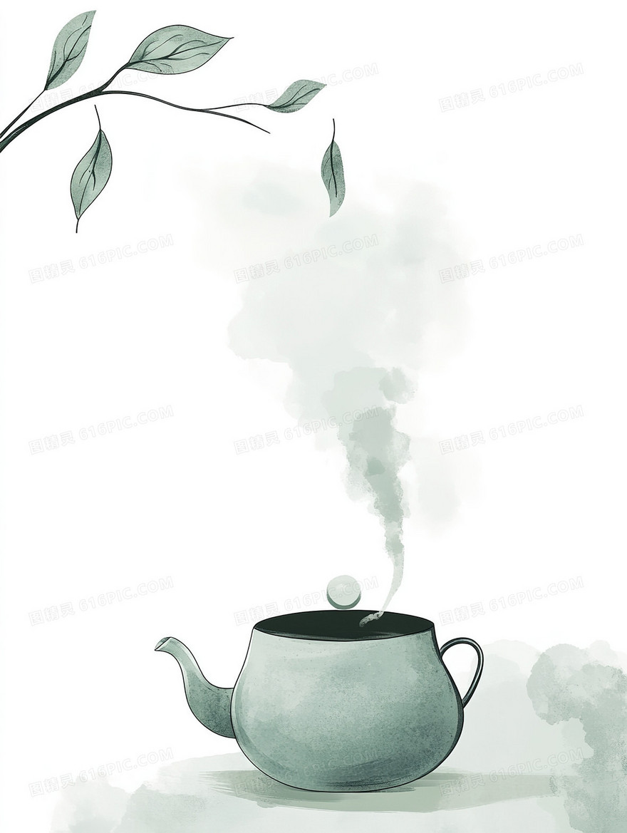 茶香袅袅升腾背景