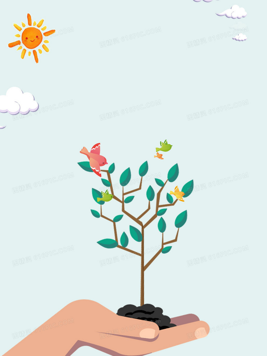 植树节环保公益海报背景素材