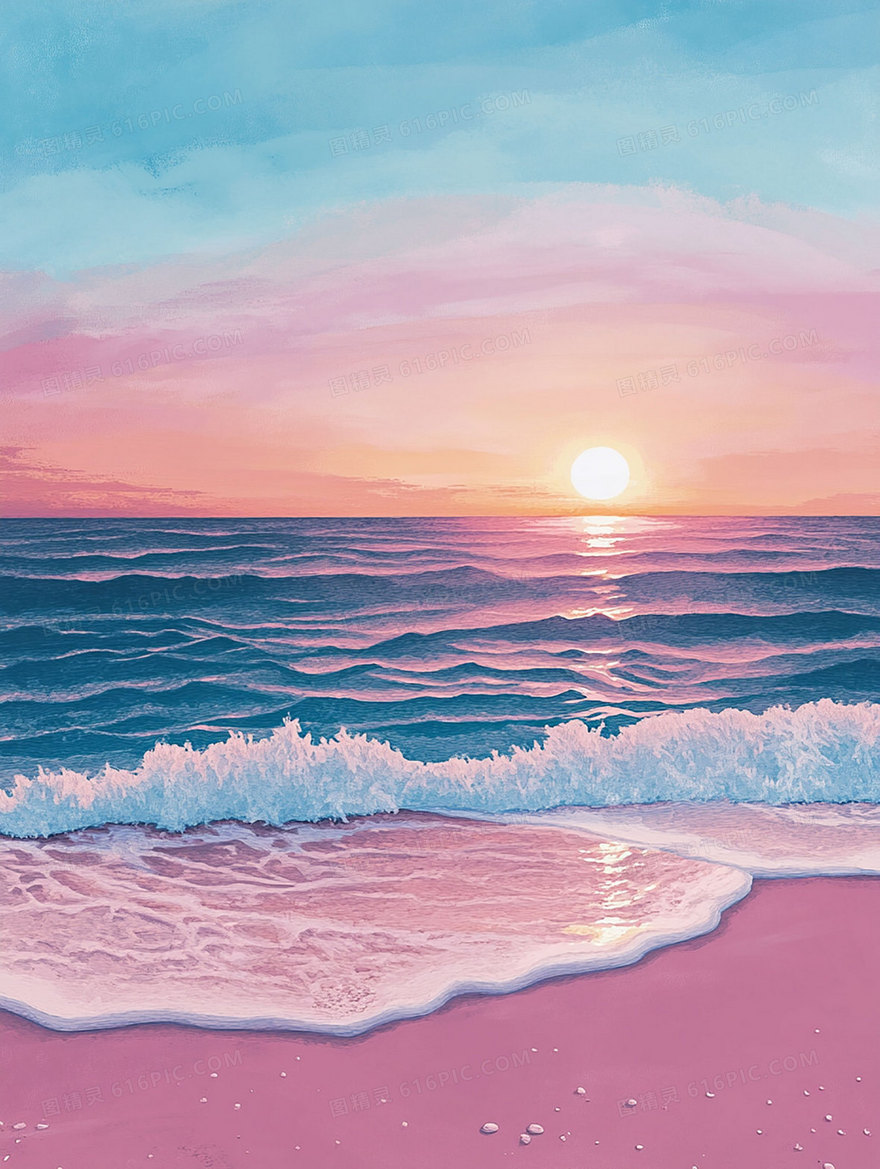 唯美浪漫海边背景