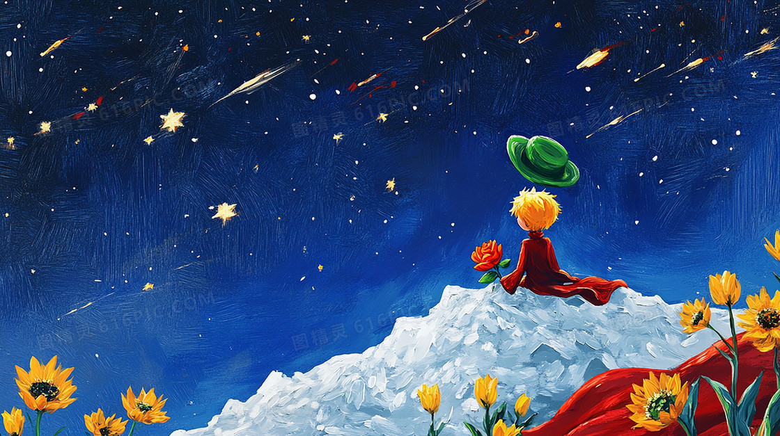 卡通油画星空背景