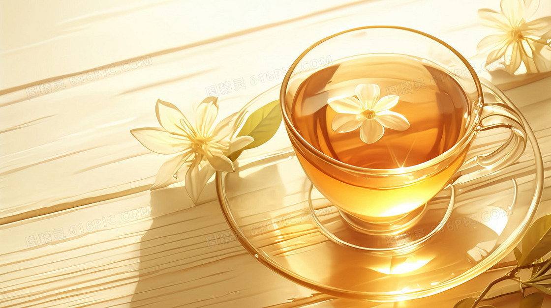 玻璃饮茶茶杯背景