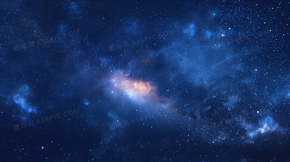 蓝色浩瀚星空星云背景