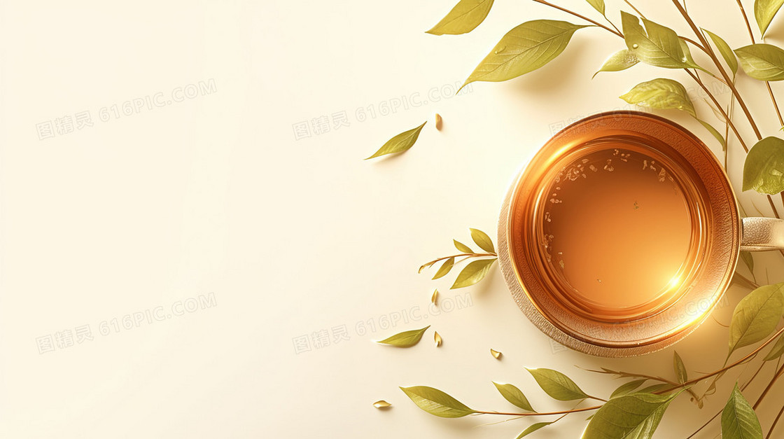 玻璃饮茶茶杯背景