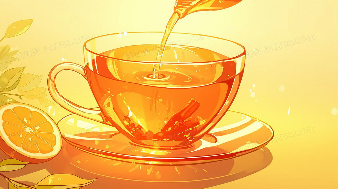 玻璃饮茶茶杯背景