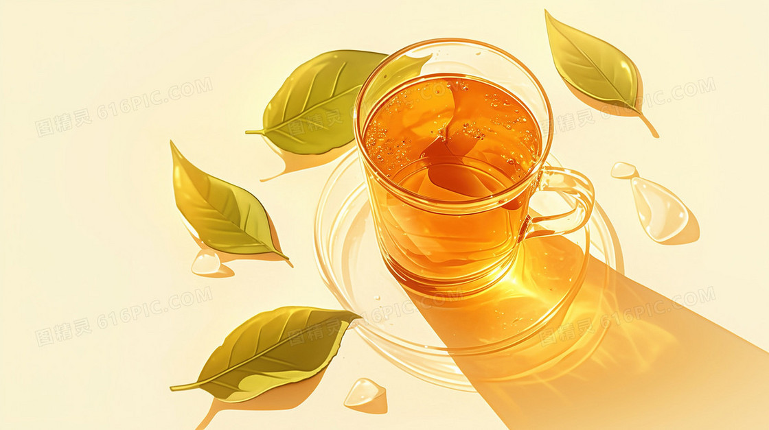 玻璃饮茶茶杯背景