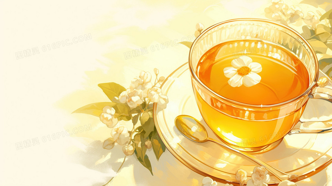玻璃饮茶茶杯背景
