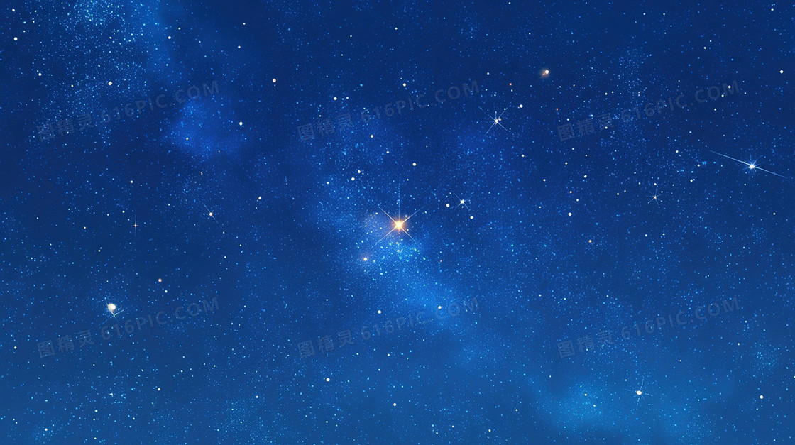 蓝色浩瀚星空星云背景