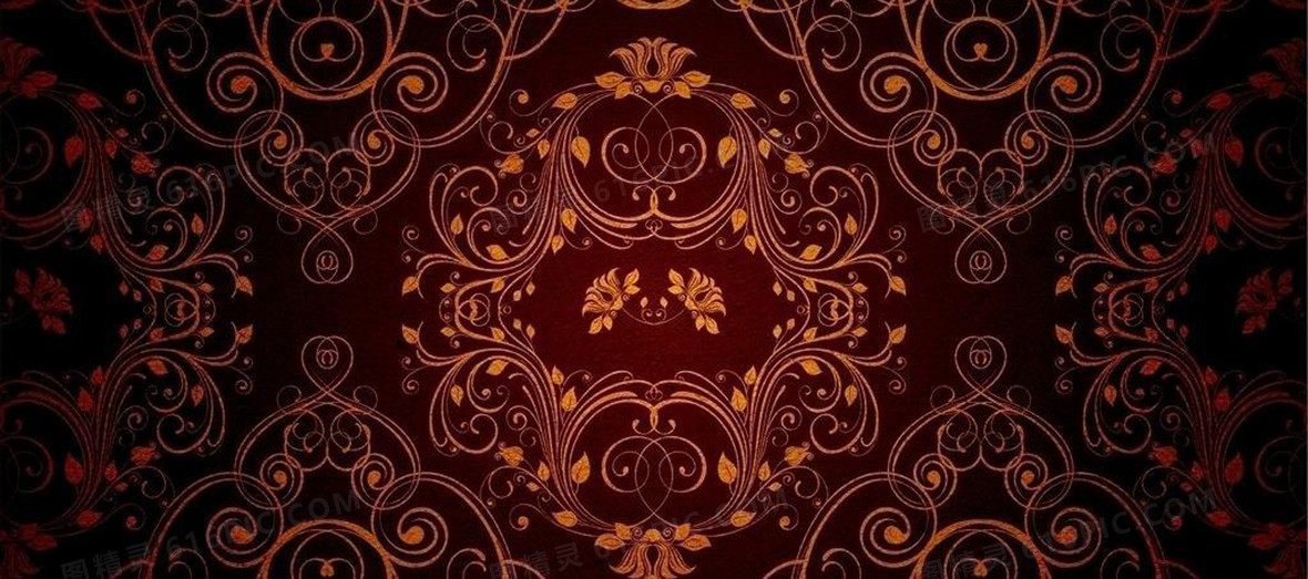 欧洲红色古典花纹梦幻背景