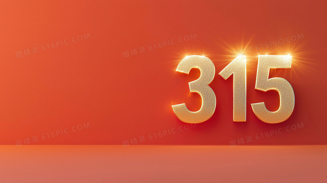 金光闪闪的315立体字背景