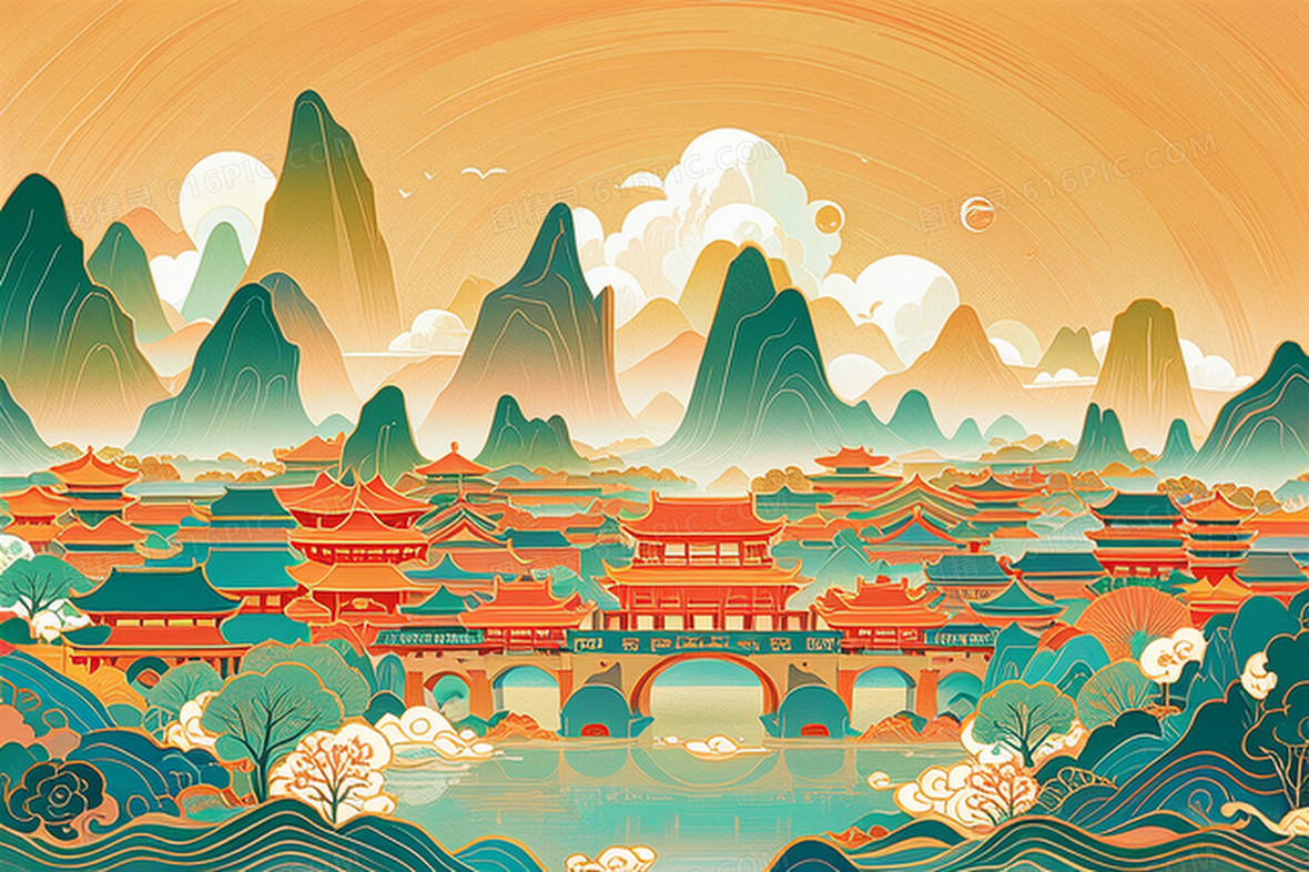 中国风桂林山水背景图片下载_2720x1812像素JPG格式_编号14yfqkdx9_图精灵