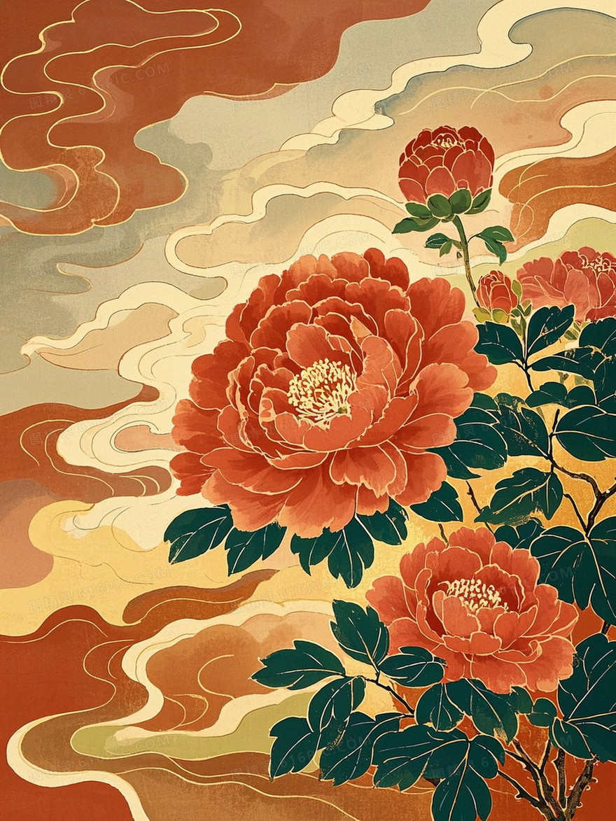 具有中式写意风格的背景