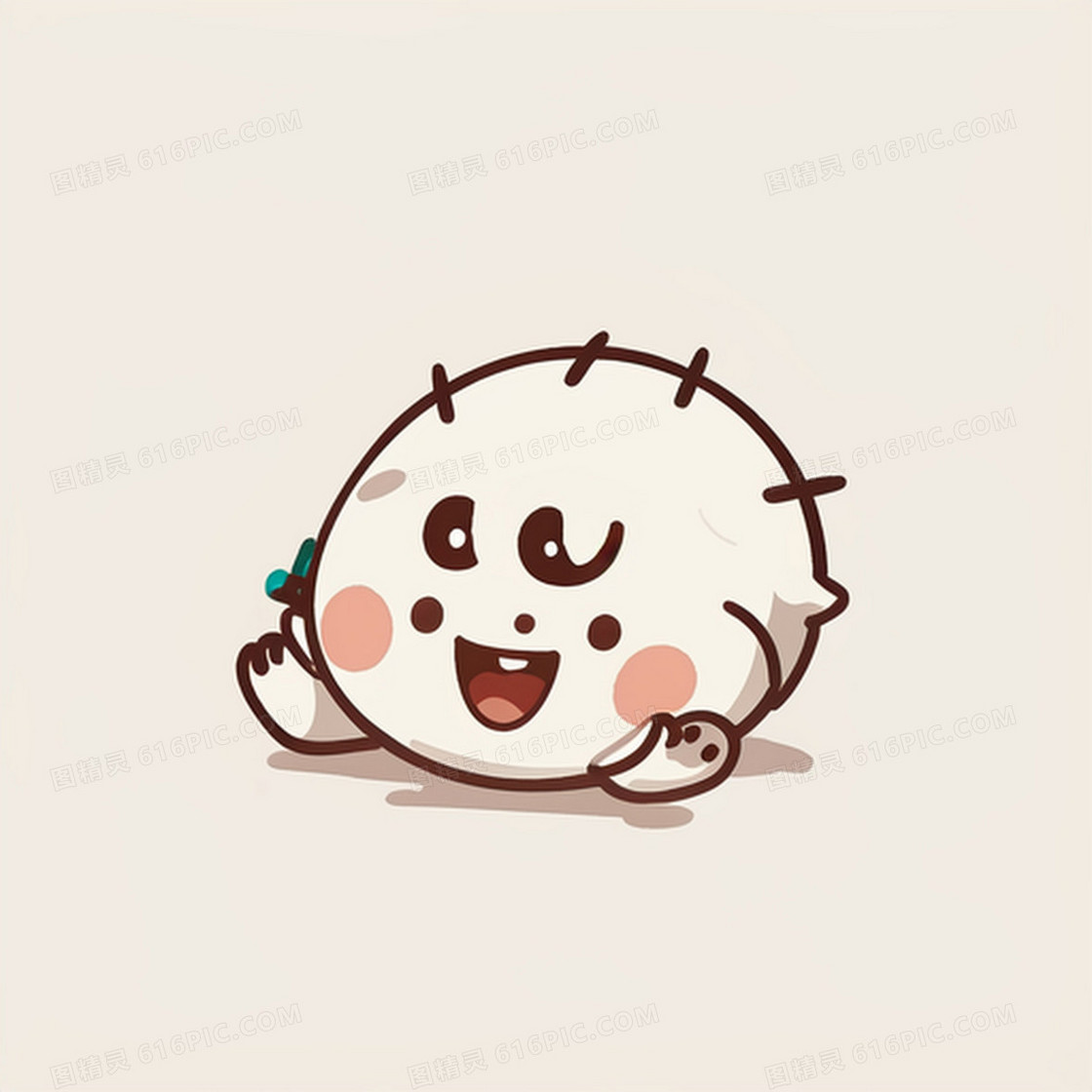 背景白色幻想可爱生物线稿图
