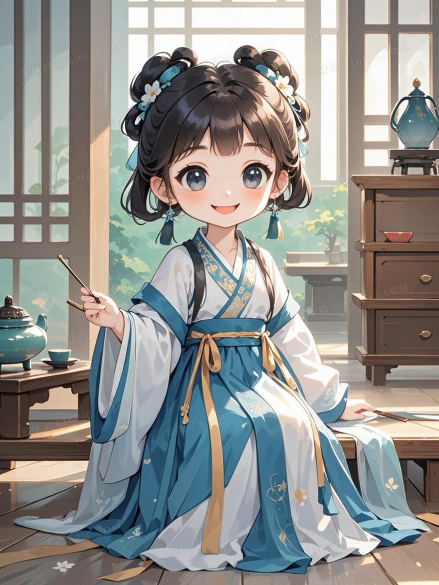 汉服q版小美女萌萌哒
