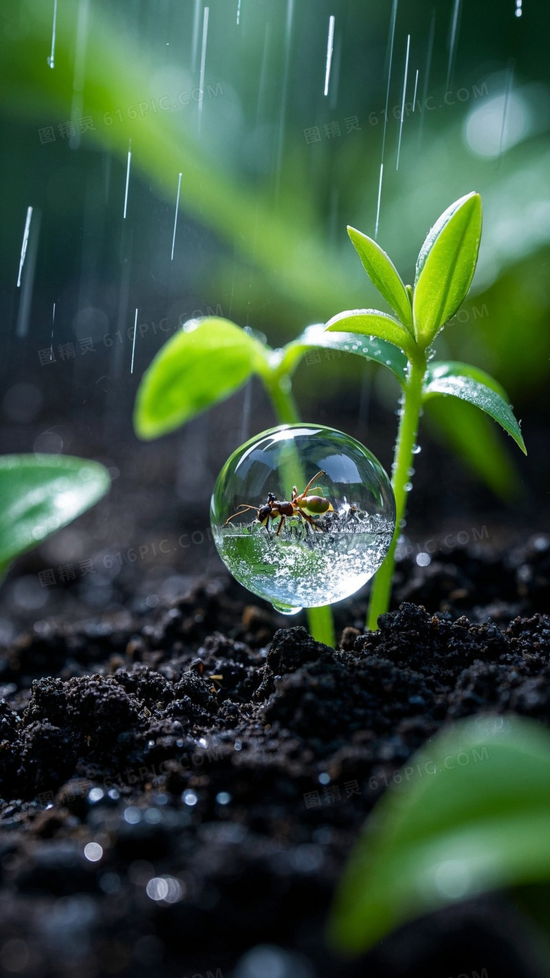 做一张雨水节气图微距镜头