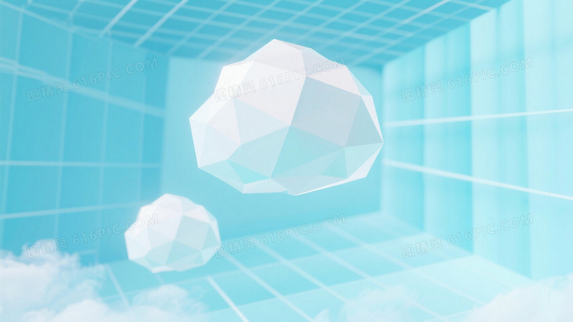 低多边形3D渲染天空场景