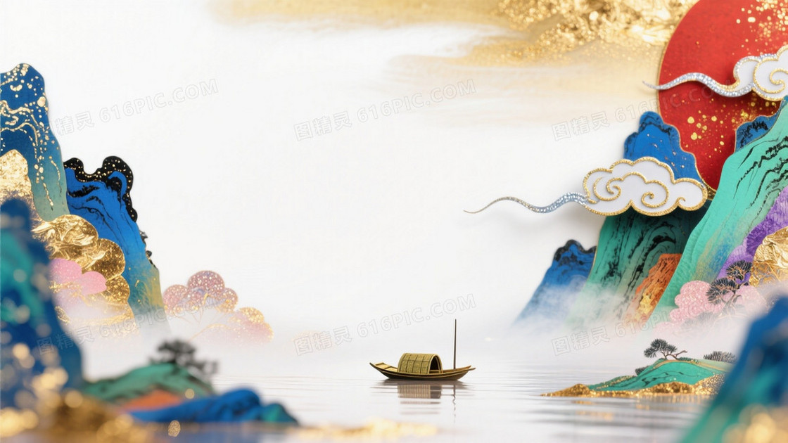 画面中间超级大范围留白