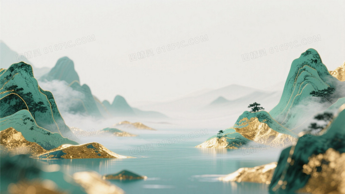 画面中间超级大范围留白