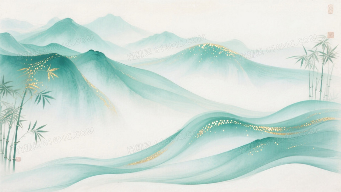 大师级山水画作流体水墨