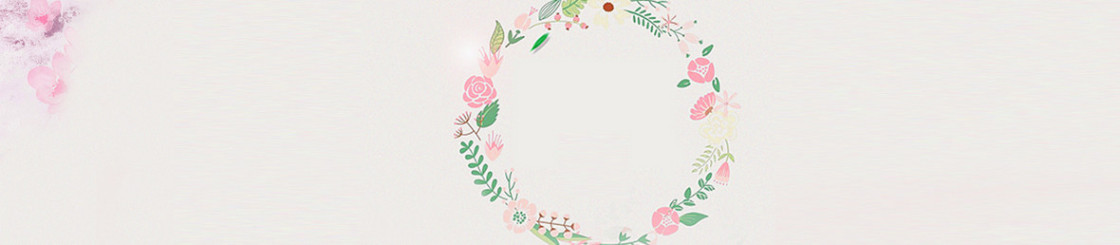 女鞋粉色花环背景banner