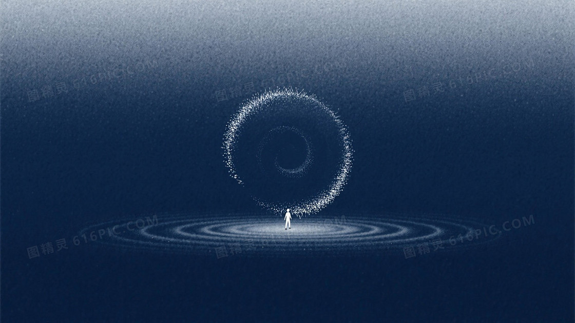 空洞深黑蓝色简约干净画面