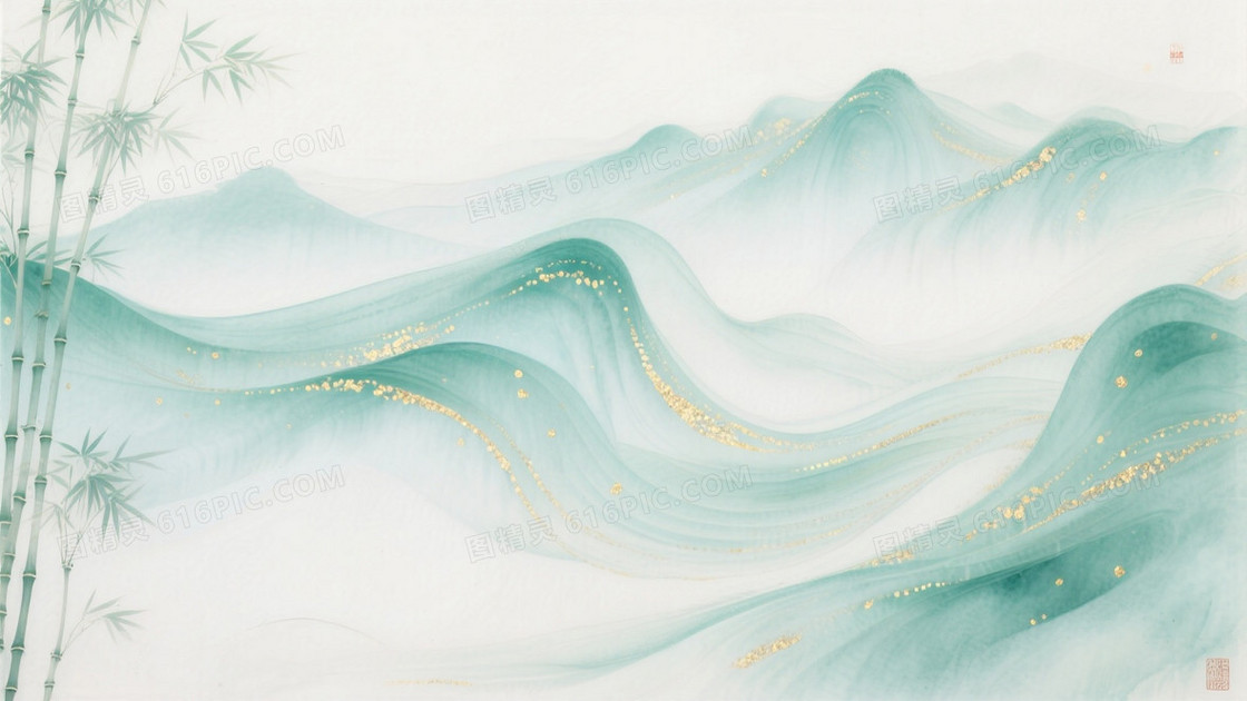 大师级山水画作流体水墨