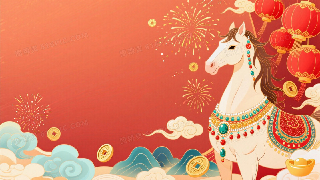 中国新年主题插画背景