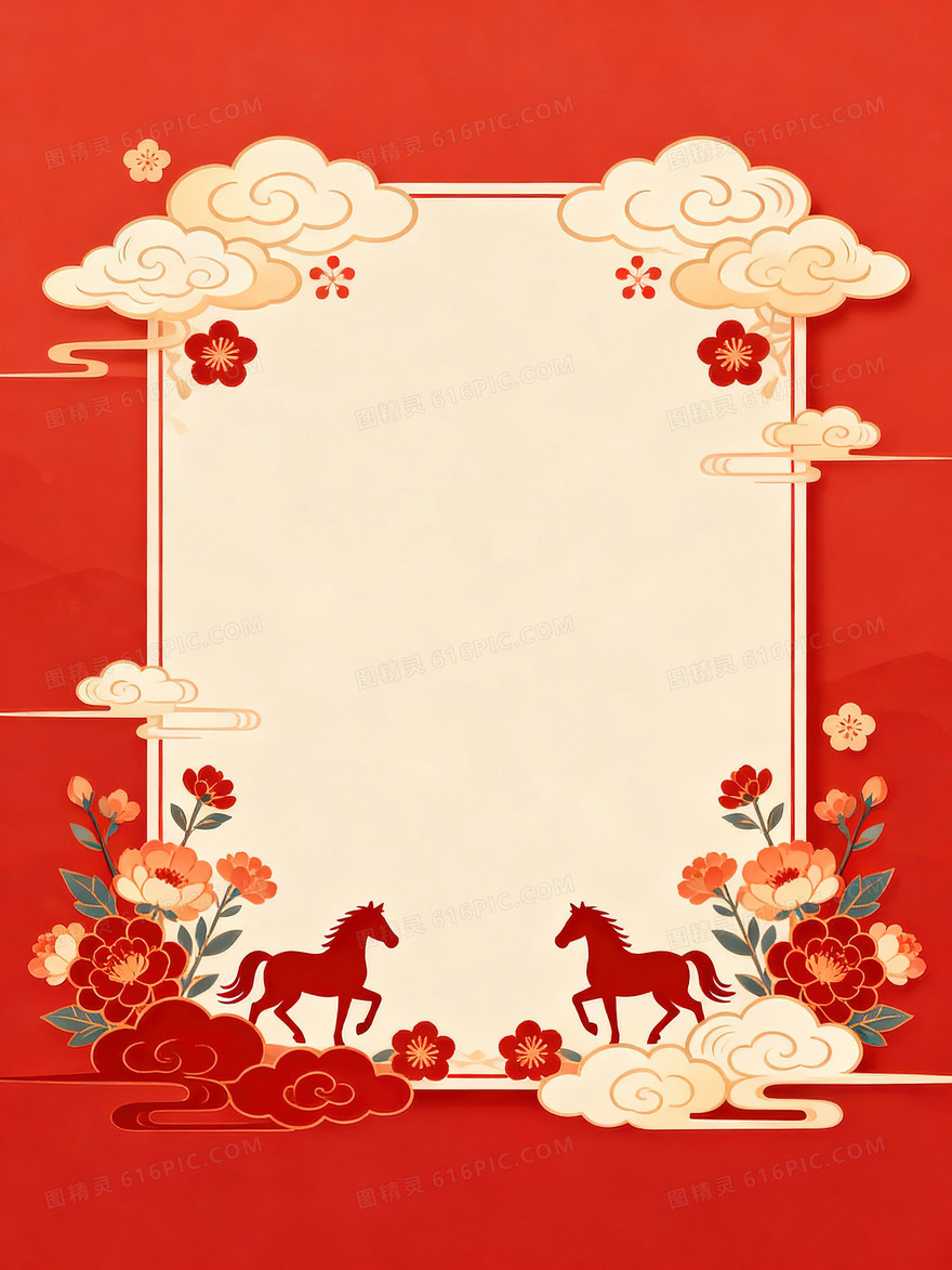 马年春节喜庆背景