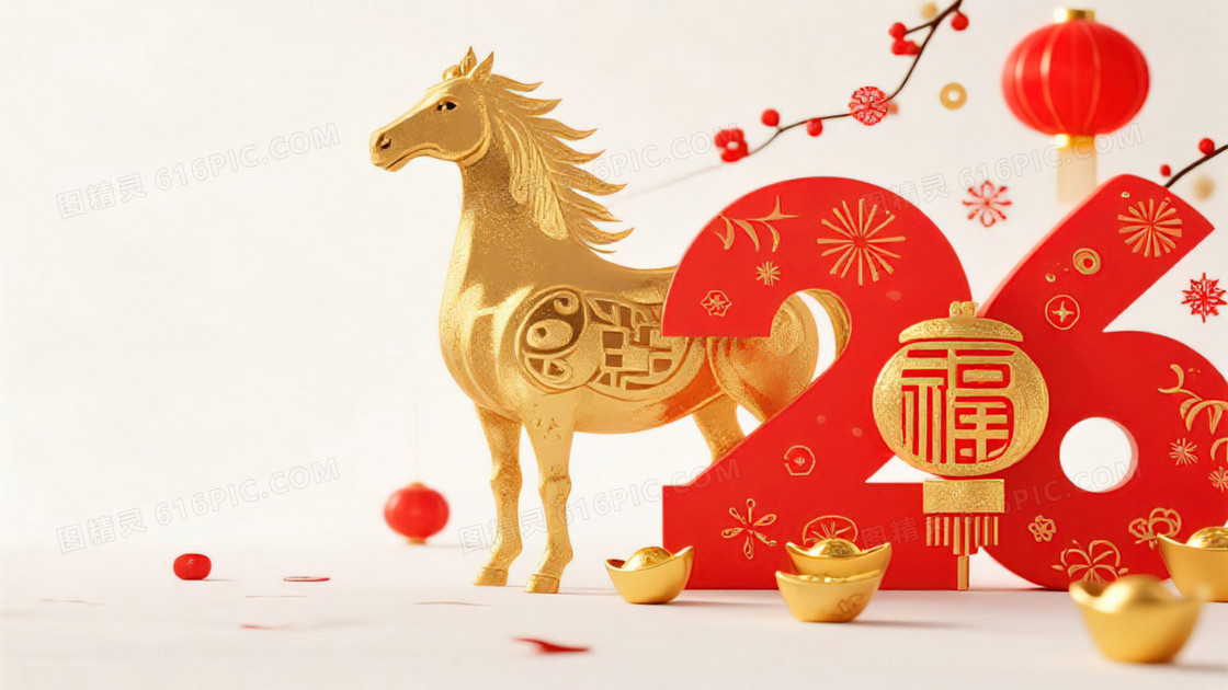 中国新年C4D喜庆背景
