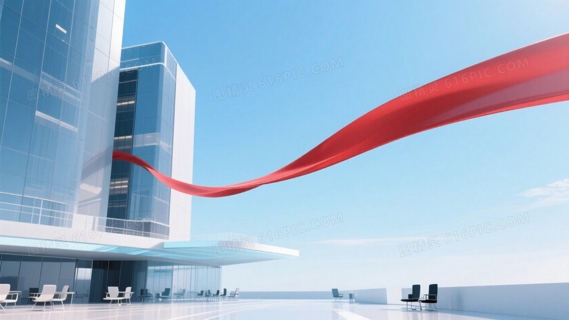 未来办公空间概念图蓝天