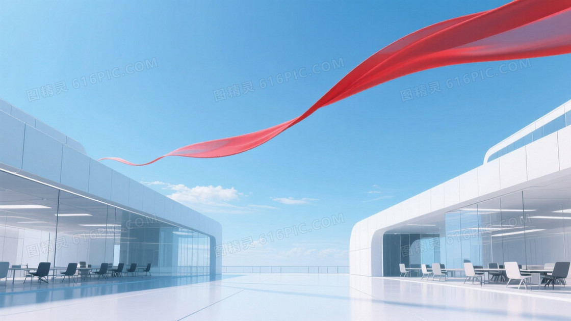 未来办公空间概念图蓝天