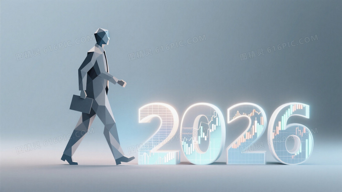 极简风格职场人物剪影跨过立体发光