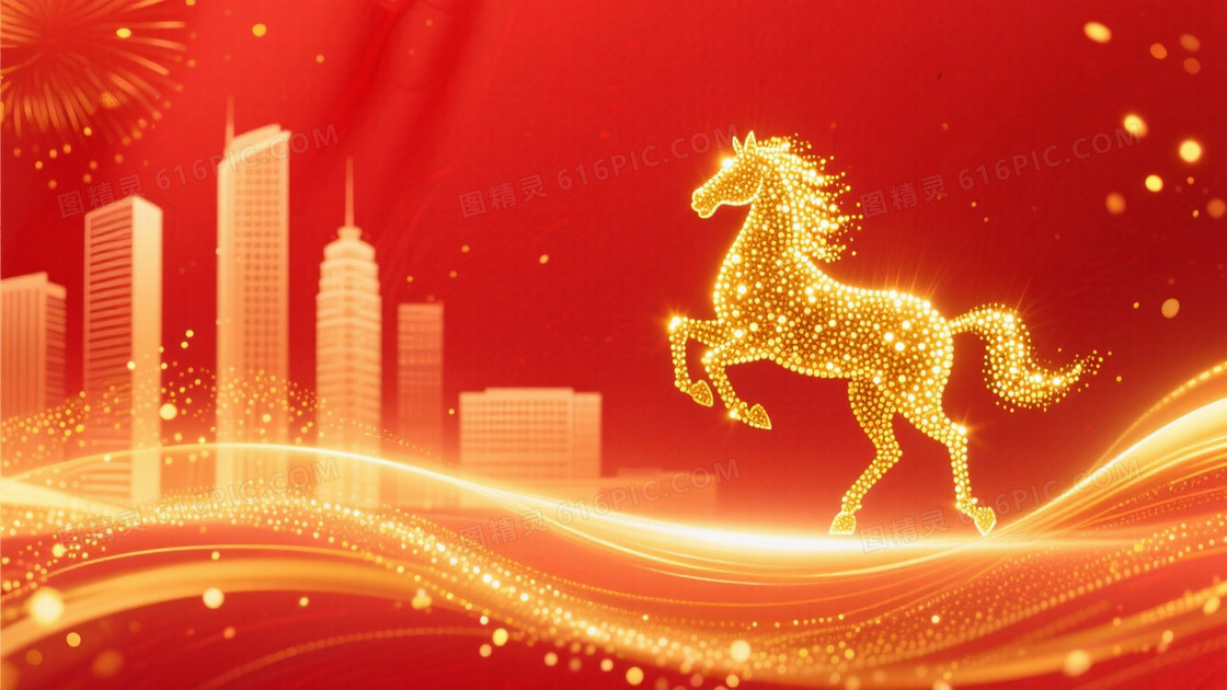 中国新年马年主题插画