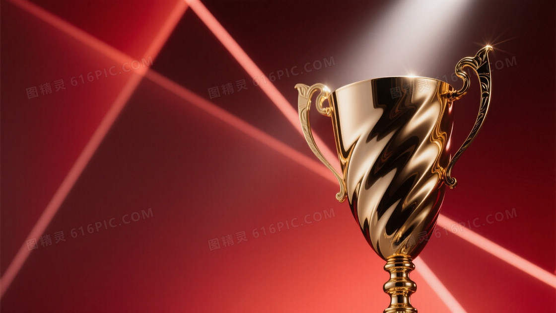 深红色渐变背景融合几何光线