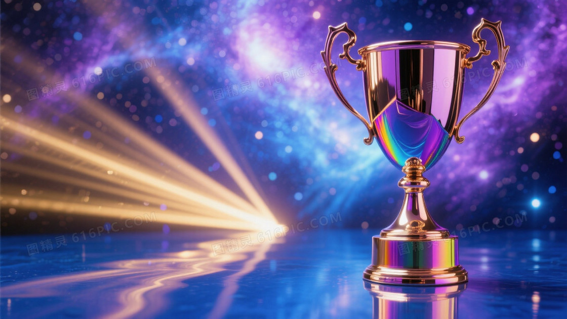 庆典风格金属奖杯特写