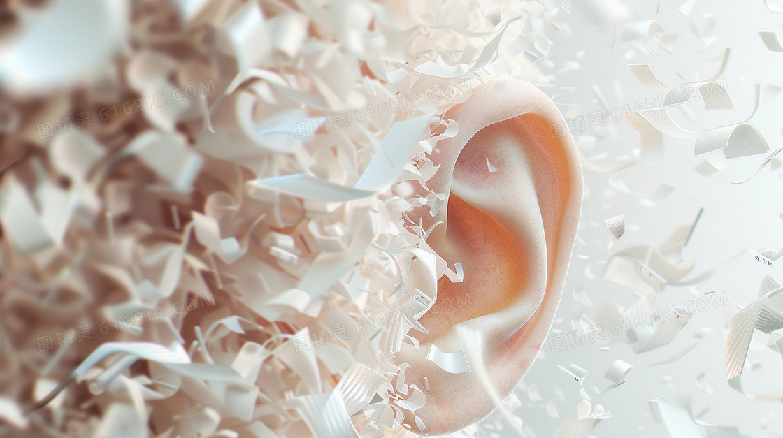 耳朵唯美意境创意插画