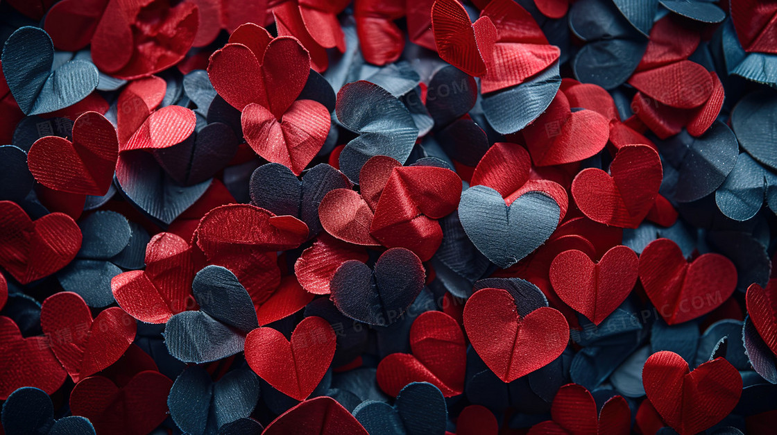 母亲节红色心形装饰插画